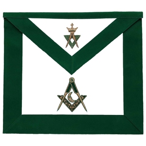 Delantal Masónico de Grados Junior Deacon Allied, Delantal de Terciopelo Verde para Ceremonias Masónicas, Delantal de Logia Masónica con Diseño Premium - Product Image 5