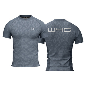 T-shirts pour hommes personnalisés à col rond, manches courtes, coupe ajustée légère, respirants, 100% polyester, extensibles dans quatre directions, écologiques - Product Image 3