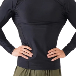 Mens <b>Long</b> <b>Sleeve</b> <b>Compression</b> <b>Shirt</b> Mock Neck Slim Fit Stretch Base Layer Quick Dry Athletic Training Tops Wholesale Manufacturer - Product Image 6