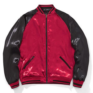 Wholesale Casual <b>Men's</b> Street Style Baseball <b>Jacket</b> Customized Design Team Name <b>Varsity</b> <b>Bomber</b> Satin Embroidery <b>Jacket</b> <b>Men</b> - Product Image 3
