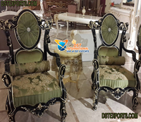 Fauteuil Regal en or blanc pour salon, mobilier baroque moderne, bois traité, taille personnalisée, ensemble de fauteuils lounge or riche