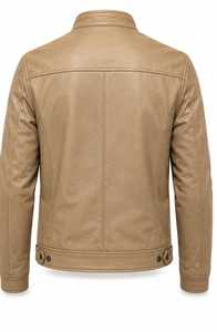 Chaqueta de Motociclista de Cuero para Hombre con Cuello Alto y Cierre de Cremallera - Product Image 4