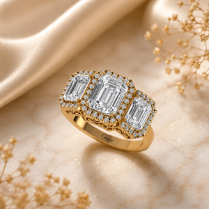 8.5 US Size <b>Emerald</b> Cut Lab Grown Diamond <b>Ring</b> 925 <b>Silver</b> 9kt, 14kt, 18kt Gold <b>Rings</b> for Women's Jewelry - Product Image 1