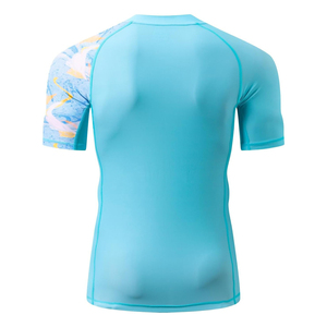 เสื้อรัดรูปแขนสั้นสำหรับผู้ชาย แห้งเร็ว ป้องกันรังสียูวี รับผลิตแบบ OEM พร้อมสกรีนแบรนด์ - Product Image 2