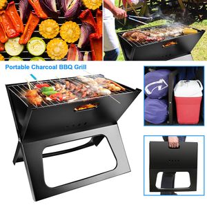 Griglia BBQ Portatile Pieghevole per Campeggio, Giardino e Viaggi, in Metallo con Padella Inclusa, Alimentazione a Legna - Product Image 4