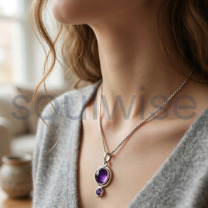 Pendentif crayon en lapis-lazuli, forme hexagonale, religieux, hindou, collier unisexe pour anniversaire - Product Image 5