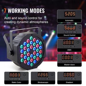 36LED RGB PAR Light 7 Mode fascio DMX luce da discoteca per interni 4-Pack luci da palco per spettacoli teatrali - Product Image 3