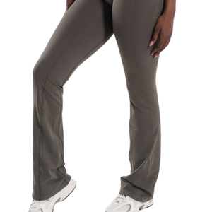 Pantalon de sport gris pour femme, taille mi-haute, évasé, léger et extensible, idéal pour le yoga, l'entraînement, la gym et le quotidien - Product Image 6