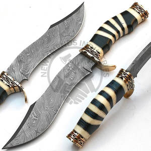 Nouveauté : Couteau de chasse à lame fixe en acier Damas fait main, manche en bois avec étui, couteau de survie pour la randonnée, couteau tactique Bowie - Product Image 2