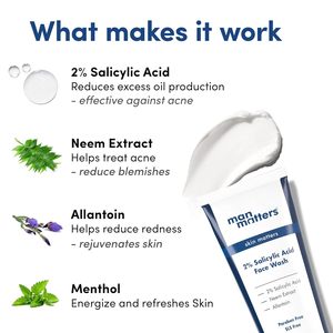 แมน-แมทเทอร์ส เคลียร์ 2% ซาลิไซลิก แอซิด เฟซ วอช สำหรับผู้ชาย |   ช่วยลดสิว จุดด่างดำ และปริมาณน้ำมันบนผิว - 100 มล. - Product Image 3