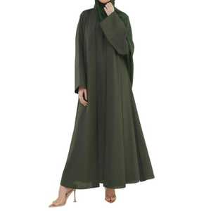 Women's Solid Color <b>Kaftan</b> Abaya Dress Autumn Winter Turkish Style Polyester Maxi Dress Hijab Belt Reminiscent Burqa - Product Image 1