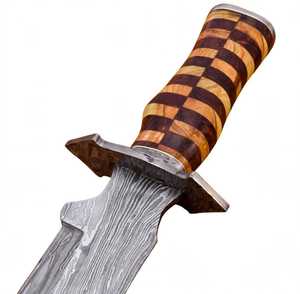 Herramienta Utilitaria de Acero de Damasco Hecha a Mano con Mango de Madera Segmentada en Tablero de Ajedrez - Product Image 2