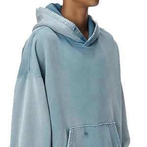 Hoodie surdimensionné à épaules tombantes personnalisable pour homme, vêtements de loisirs et d'extérieur, sweats à capuche unisexes - Product Image 3
