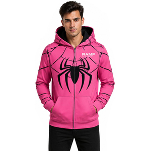 Sweat à capuche zippé sur toute la longueur Streetwear personnalisé pour hommes et femmes, motif araignée, unisexe - Product Image 1
