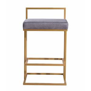 Chaise de bar contemporaine minimaliste en métal et bois naturel avec repose-pieds, tabouret de comptoir de cuisine - Product Image 1