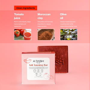 Jabón en Barra Blanqueador y Anti-Bronceado Orgánico ADASH of ME con Tomate y Arcilla Marroquí para Eliminar el Bronceado y Limpiar los Poros en Profundidad - Product Image 3