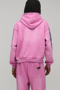 Ensemble de survêtement décontracté pour homme en molleton de coton, avec impression sérigraphiée, personnalisable OEM, style streetwear délavé, comprenant un sweat à capuche et un pantalon de jogging - Product Image 4