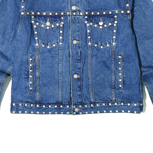 Uniquen Enterprises S-700 Men's Designer Casual Denim Jacket 100% Cotton Breathable Turn-down Collar Winter Eco-friendly Washed - Product Image 4