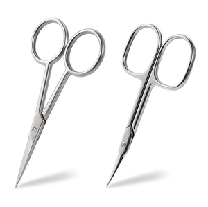 Ciseaux à cuticules bleu clair, revêtement fin, pointe incurvée, acier inoxydable, outil de manucure professionnel, qualité salon - Product Image 1