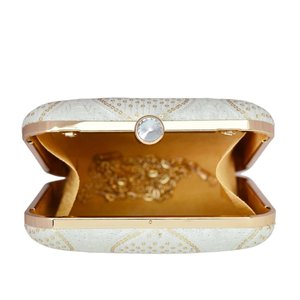Bolso de mano blanco bordado, elegante bolso de noche de diseñador para eventos de mujer - Product Image 3