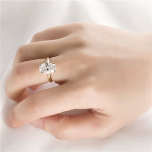 Anillo de Compromiso con Diamante de Corte Ovalado, Estilo Clásico para Mujer, Oro Sólido de 18K, Certificado GIA, Color D Natural - Product Image 3