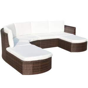 Conjunto de Muebles de Jardín Modulares Grandes de Mimbre Sintético Marrón - Product Image 3