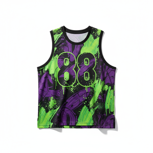 Maillot de basket-ball en maille respirante personnalisable, unisexe, col en V court, séchage rapide, nom d'équipe personnalisé, marque, 100% polyester - Product Image 4
