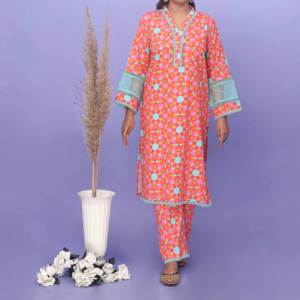 ชุด khaddar Co-Ord ผู้หญิง2ชิ้น PW4189พิมพ์ลาย - Product Image 3