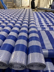 Bâche en PE tissé bleu uni durable, écologique, imperméable, résistante aux UV, au vent et aux déchirures, 700D-1500D, pour couverture extérieure - Product Image 3