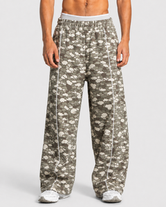 Pantalon de jogging surdimensionné pour homme, camouflage contrasté, en molleton de coton premium, respirant, streetwear décontracté, pantalon de survêtement pour homme - Product Image 1