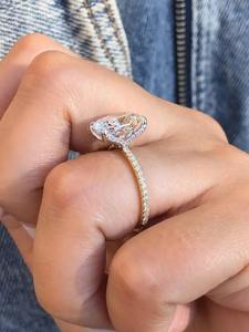 แหวนหมั้นเพชรทรงคุชชั่น น้ำหนัก 3.5 กะรัต สี E ความสะอาด VVS2 ได้รับการรับรองจาก IGI ทำจากทอง 10K ของขวัญวันครบรอบแต่งงาน - Product Image 5