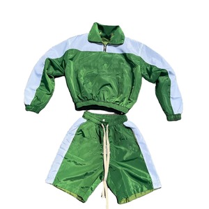 High Quality Winter Breathable Windbreaker Shorts Set Nylon Custom Logo Full Zip-Up Two Piece <b>Wind</b> <b>Breaker</b> Shorts set - Product Image 3