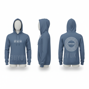 Sudadera con Capucha de Diseño Personalizado para Hombre, 100% Algodón, Felpa, Estilo Casual para Otoño, con Estampado de Brújula y Bolsillo Delantero - Product Image 3
