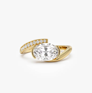 14K Oval Cut Lab Grown Diamond <b>Vintage</b> <b>Gold</b> Plated IGI Certified Wedding & Anniversary <b>Ring</b> - Product Image 1