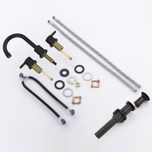 Grifo de lavabo negro mate de 8 pulgadas con 2 manijas, 3 orificios y caño giratorio de 360 grados para baño - Product Image 6