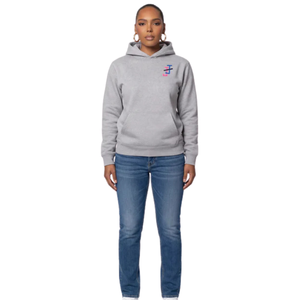 Sudadera con Capucha Unisex Jack and Jill para Adultos, Color Gris Jaspeado, Felpa de Algodón, Logotipo de Chenilla, Sudadera Informal y Cómoda - Product Image 1