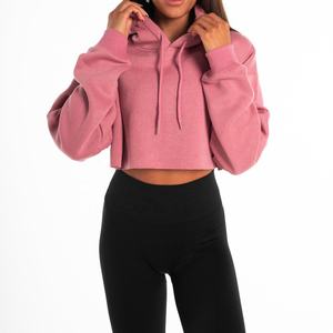 HAMIO SPORTS Women's Crop Top <b>Hoodie</b> 100% Cotton Knitted Eco-Friendly Anti-Shrink Anti-Pilling O-Neck <b>Summer</b> Casual Sports - Product Image 1