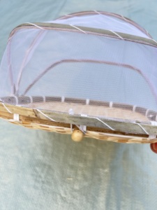Two-Piece Set Handmade Bamboo Food <b>Tent</b> Trays with Mesh Covers for Picnic Outdoor Dining and Food Protection Made in Vietnam - Product Image 6
