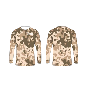 Custom <b>Tan</b> <b>Brown</b> Pattern Long Sleeve T-Shirt Moisture Wicking Performance Athletic Training Sports Shirt Fitness Training Top - Product Image 1