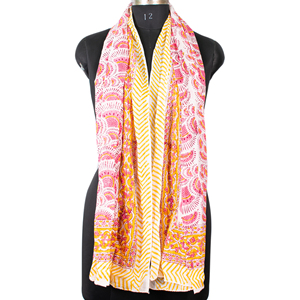 Vibrant Multicolor Handmade Block Printed Eco-friendly Reversible Cotton Sarong Long Pareo Summer Dress <b>Wrap</b> Scarf - Product Image 4