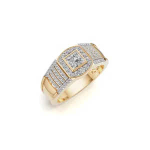Anillo de Diamantes Cultivados en Laboratorio para Hombre Regent Halo, Anillo de Diamantes de Corte Redondo y Princesa, 81 Piezas de Diamantes para Anillo de Hombre - Product Image 5