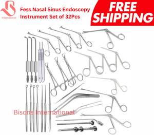 BISONS – Ensemble d'instruments chirurgicaux manuels en acier inoxydable FESS ENT, 32 pièces, pour endoscopie nasale et sinusoïdale - Product Image 4