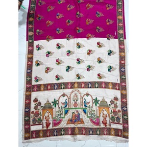 Sari de Seda Pura en Oferta con Trabajo Zari para Novias, Fiestas y Colección de Diseñador Disponible al Mejor Precio - Product Image 3