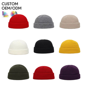 Knitted <b>beanie</b> cap cotton clean design knit style custom logo OEM ODM support for brand manufacturing - Product Image 3