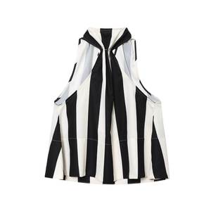 Nuevo Chaleco sin Mangas a Rayas, Estilo Europeo y Americano, Simple y Holgado, para Mujer, Color Puff - Product Image 2