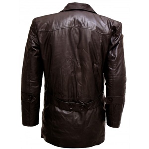 2025 manteau en cuir de luxe pardessus haute qualité qualité personnalisé Plaid pour hommes mode veste décontractée hommes en peau de mouton Long manteau en cuir - Product Image 2