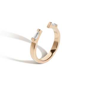 14K Gold Baguette Lab Grown Diamond Open Stackable <b>Rings</b> Bar Set Art Deco <b>Stacking</b> Matching Bridal Midi Enhancer Bands Wholesale - Product Image 1