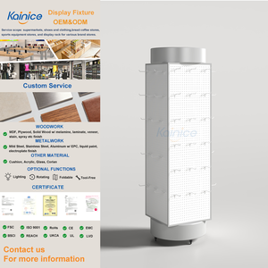 Support de présentation rotatif Kainice, plateau tournant à 360 degrés, 4 côtés, étagères de présentation en métal, étagère promotionnelle avec crochets pour magasin de détail - Product Image 1