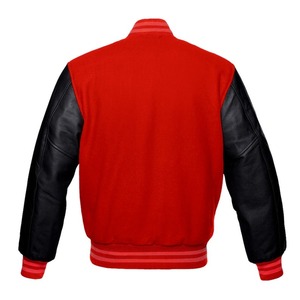 Premium Quality Letterman Varsity College Bomber <b>Jacket</b> Stand Embroidery <b>Real</b> Black Cowhide <b>Leather</b> Sleeves XS-5XL for Winter - Product Image 6