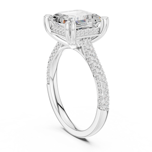 Anillo de Diamante Cultivado en Laboratorio con Corte Asscher y Engaste de Puntas Naturales, Oro Blanco Sólido de 14k, Joyería Certificada GRA a Precio de Mayoreo - Product Image 4